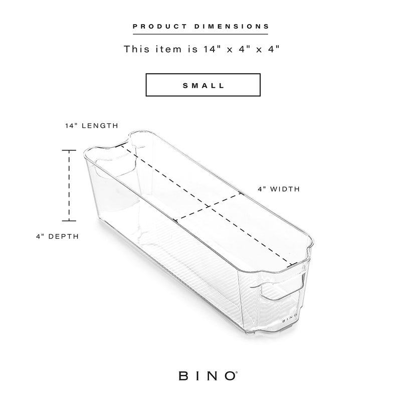 BINO | Stackable Storage Bins, Small - 4 Pack | The Stacker Collection | Clear Plastic Storage Bins | Organization and Storage Containers for Pantry & Fridge | Multi-Use Organizer Bins | BPA-Free - Image 3
